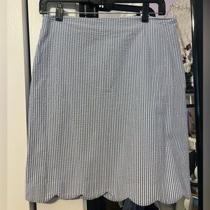 Talbots Striped Blue and White Skirt